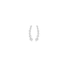 Sterling+Silver+Cubic+Zirconia+Curled+Drop+Stud+Earrings