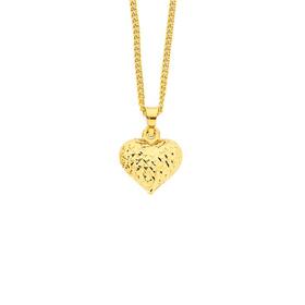 9ct-Gold-Diamond-cut-Puff-Heart-Pendant on sale