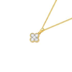 Alora-9ct-Gold-12-Carat-Lab-Grown-Diamond-Clover-Pendant on sale