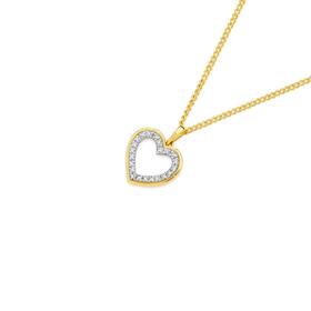 9ct-Gold-Diamond-Heart-Pendant on sale