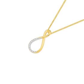 9ct-Gold-Diamond-Infinity-Twist-Pendant on sale