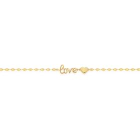 9ct+Gold+Diamond+Love+%26amp%3B+Heart+Bracelet