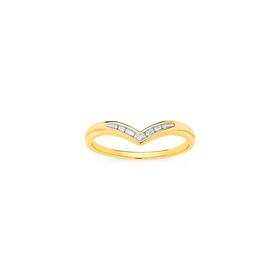 9ct-Gold-Diamond-V-Shape-Ring on sale