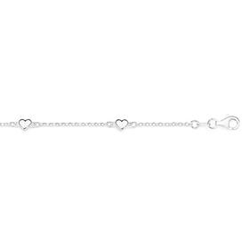 Sterling-Silver-173cm-Puff-Heart-Cable-Bracelet-Made-In-Italy on sale