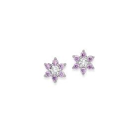 Silver-CZ-Flower-Cluster-Stud-Earrings on sale