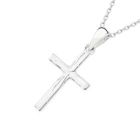Sterling-Silver-Dia-Cut-20mm-Cross-Pendant on sale