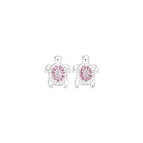 Sterling-Silver-Cubic-Zirconia-Turtle-Stud-Earrings on sale