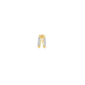 9ct+Gold+Diamond+Claw+Set+Huggie+Earrings