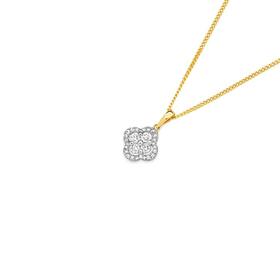 Alora-9ct-Gold-Lab-Grown-Diamond-Clover-Pendant on sale
