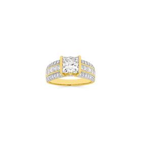 Alora+9ct+Gold+3+Carats+TW+Lab+Grown+Diamond+Princess+Cut+Shoulder+Set+Ring