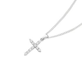 Alora-9ct-White-Gold-Lab-Grown-Diamond-Cross-Pendant on sale