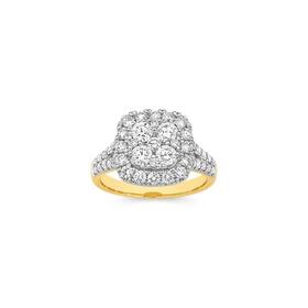 Alora-9ct-Gold-Lab-Grown-Diamond-Cluster-Ring on sale