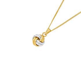 9ct-Gold-Two-Tone-10mm-Knot-Pendant on sale