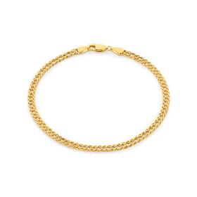 9ct-Gold-19cm-Hollow-Diamond-Cut-Double-Curb-Bracelet on sale