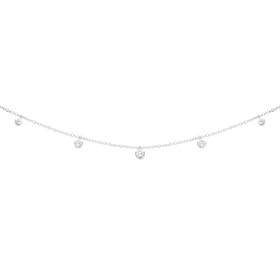 Sterling-Silver-Cubic-Zirconia-4055cm-Bezel-Fringe-Necklet on sale