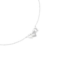 Sterling-Silver-Cubic-Zirconia-45cm-Heart-Trio-Necklet on sale