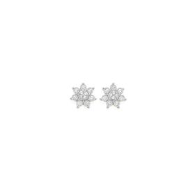9ct-Two-Tone-Gold-Diamond-Flower-Cluster-Stud-Earrings on sale