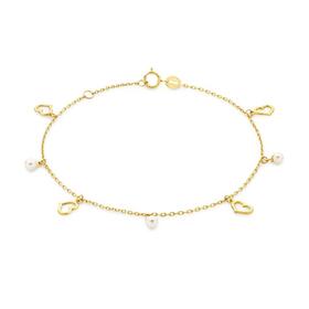 9ct-Gold-Cultured-Freshwater-Pearl-Open-Heart-Bracelet on sale