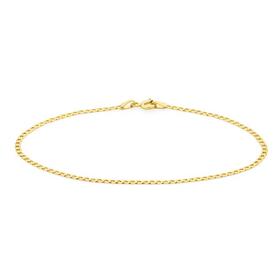 9ct+Gold+19cm+Diamond-cut+Curb+Bracelet