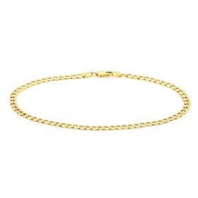 9ct+Gold+20cm+Solid+Curb+Bracelet