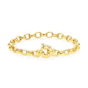 9ct-Gold-19cm-Solid-Belcher-Bolt-Ring-Bracelet on sale