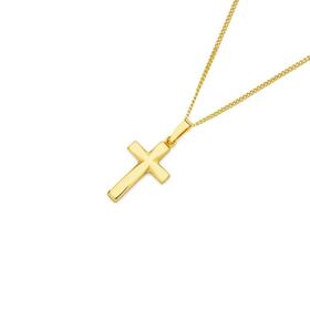 9ct-Gold-18mm-Bevelled-Edge-Cross-Pendant on sale