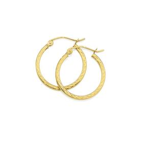9ct-Gold-17mm-Diamond-Cut-Square-Tube-Hoop-Earrings on sale