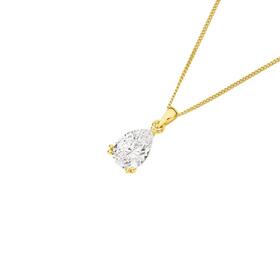 9ct-Gold-Cubic-Zirconia-Pendant on sale