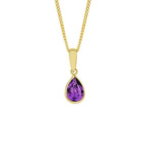 9ct-Gold-Amethyst-Pear-Pendant on sale
