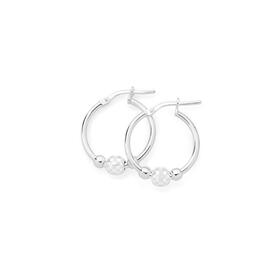 Sterling+Silver+1.7x18mm+Disco+Bead+Hoop+Earrings
