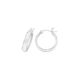 Sterling-Silver-4x20mm-Half-Round-Hoop-Earrings on sale