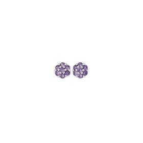Sterling+Silver+Cubic+Zirconia+Cluster+Stud+Earrings