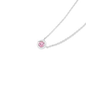 Sterling+Silver+Cubic+Zirconia+45cm+Necklet