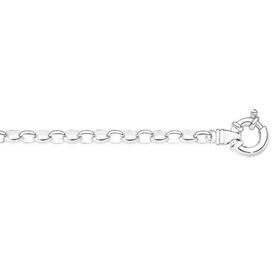 Silver-19cm-Bolt-Ring-Oval-Belcher-Bracelet on sale