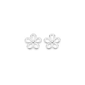 Sterling+Silver+Open+Flower+Stud+Earrings