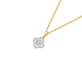 Alora-9ct-Gold-Lab-Grown-Diamond-Clover-Pendant on sale