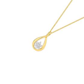 Alora-9ct-Gold-13-Carat-TW-Lab-Grown-Diamond-Flower-Pear-Pendant on sale