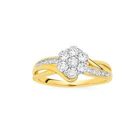 Alora-9ct-Gold-34-Carat-TW-Lab-Grown-Diamond-Flower-Cluster-Ring on sale