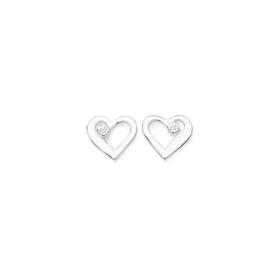 Sterling-Silver-Cubic-Zirconia-Open-Heart-Stud-Earrings on sale