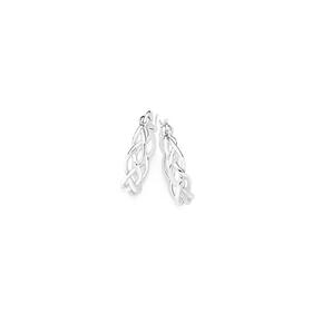 Sterling-Silver-4x17mm-Woven-Hoop-Earrings on sale