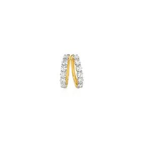 Alora-10ct-Gold-1-Carat-TW-Lab-Grown-Diamond-Claw-Set-Huggie-Earrings on sale