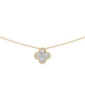 Alora-9ct-Gold-1-Carat-TW-Lab-Grown-Diamond-Clover-Necklet on sale