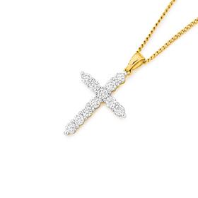 Alora-9ct-Gold-Lab-Grown-Diamond-Cross-Pendant on sale
