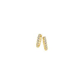 9ct+Gold+Diamond+Swirl+Huggie+Earrings