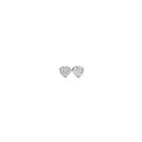 9ct-White-Gold-Diamond-Heart-Bezel-Stud-Earrings on sale
