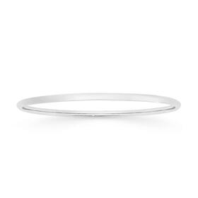 Sterling+Silver+3x65mm+Solid+Round+Golf+Bangle