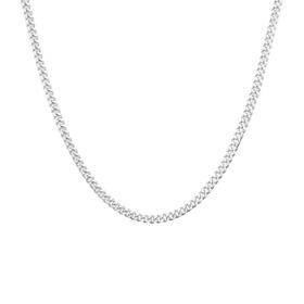 Sterling+Silver+45cm+Oval+Miami+Cuban+Chain+-+Made+In+Italy