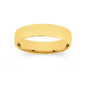 9ct-Gold-5mm-Barrel-Wedding-Gents-Band-Size-V on sale