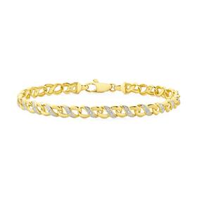 9ct+Gold+Diamond+Infinity+Bracelet