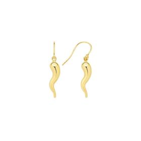 9ct-Gold-Horn-of-Plenty-Hook-Drop-Earrings on sale